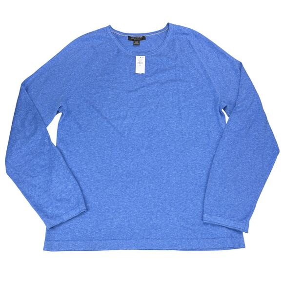 NWT BANANA REPUBLIC Livorno Relaxed Silk Linen Blend Sweater Size Small Blue - Picture 2 of 5